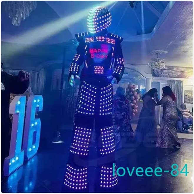 Led Robot Illuminated Rgb Costume Suit Party Glowing Lights Clothes