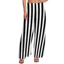 Classic Striped Straight Pants Blue And White Lines Elegant Wide Pants Female Big Size Street Fashion Print Trousers - Walmart.com