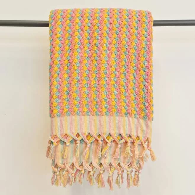 Turkish Hammam Bath Terry Towels Multi Pink Dotted