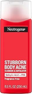 Salicylic Acid & PHA Stubborn Acne Body Wash, Exfoliating Cleanser Acne Treatment for Chest & Shoulder, Gently Clears, Exfoliates & Helps Prevent Breakouts, Fragrance Free, 8.5 Fl Oz