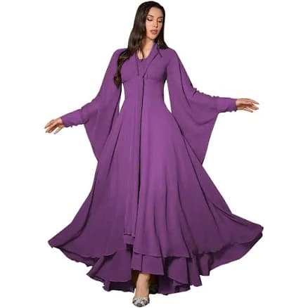 Women's Casual Long Sleeve Floral Swing Dress