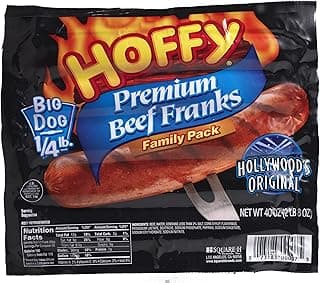 Hoffy Premium Beef Franks - 1/4 Lb Big Dogs - 2 Family Size Packages