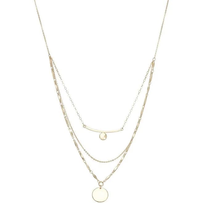 Nine West Women's Multi- Row Circle Pendant Necklace
