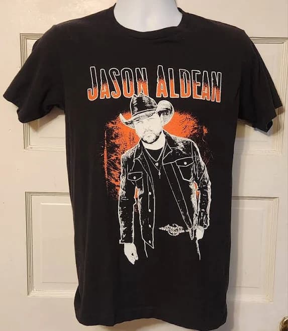 Jason Aldean Concert Tshirt Rock N Roll Cowboy Tour Black Mens Small