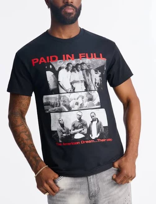 Fashion Nova Men's Paneled Sleeve Tee Shirt