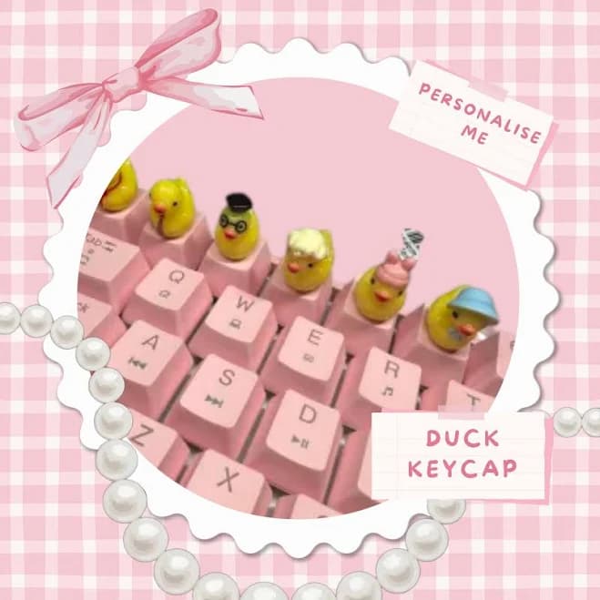 Handmade Kawaii Rubber Duck Keycap: Custom Artisan Keyboard Accessory