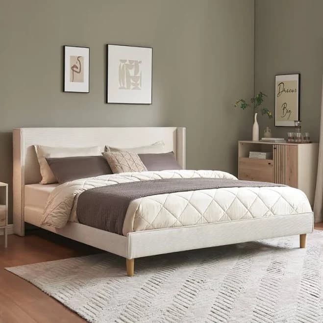 Ebern Designs Luxury Modern Wingback Upholstered Bed