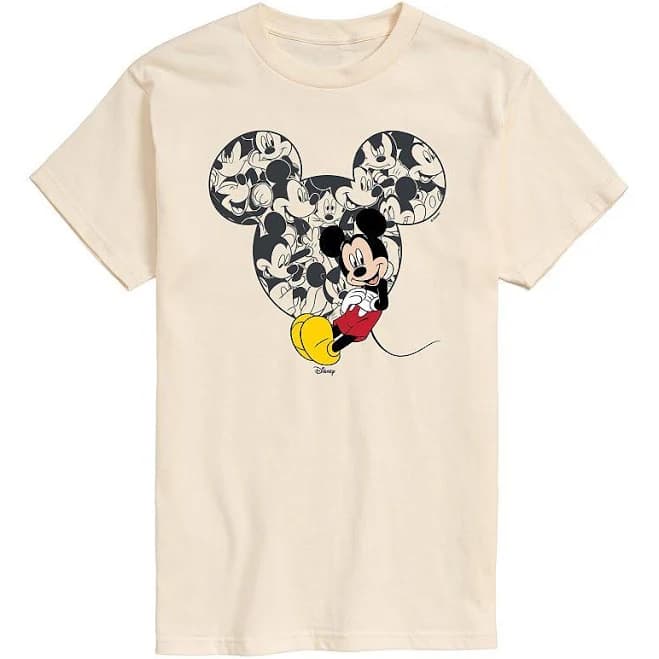 Disney Men's Mickey Mouse Ear Collage Graphic Tee