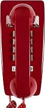 Sangyn Retro Wall Phones for Landline with Loud Mechanical Ringing Vintage Wall Mount Phone with Volume Adjustable Old Fashioned Corded Telephone for Kitchen Home School Hotel Office, Red