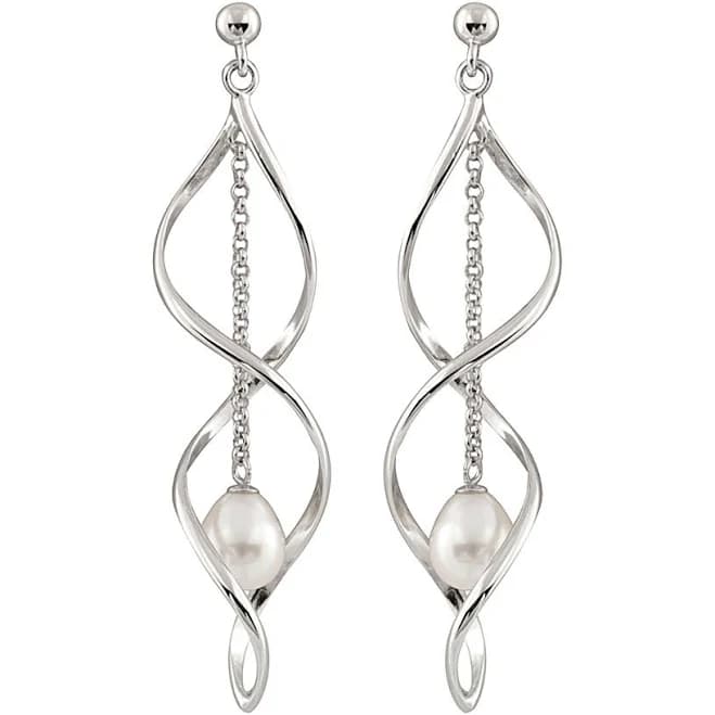 Gilo Creations Sterling Silver Freshwater Pearl Chandelier Earrings