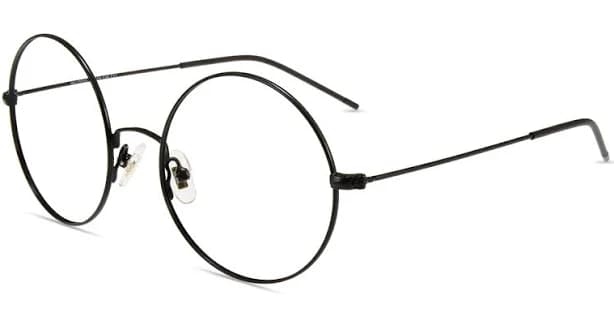 Firmoo Black Round Prescription Glasses Metal Frame M46396
