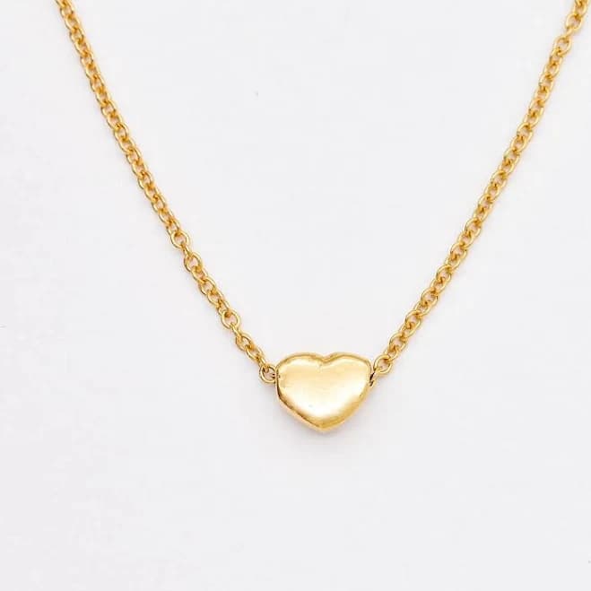Dainty Minimalist Gold Heart Pendant Necklace