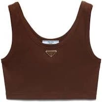 Prada Ribbed Knit Crop Top Woman