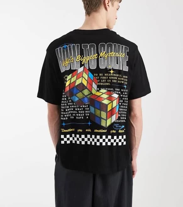 Jack & Jones Oversized T-Shirt with Cube Back Print