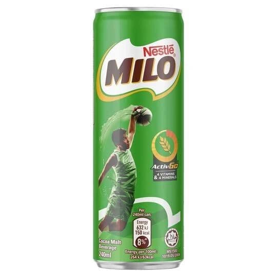 Milo Active Go Chocolate Flavoured Malt Milk Drink Can