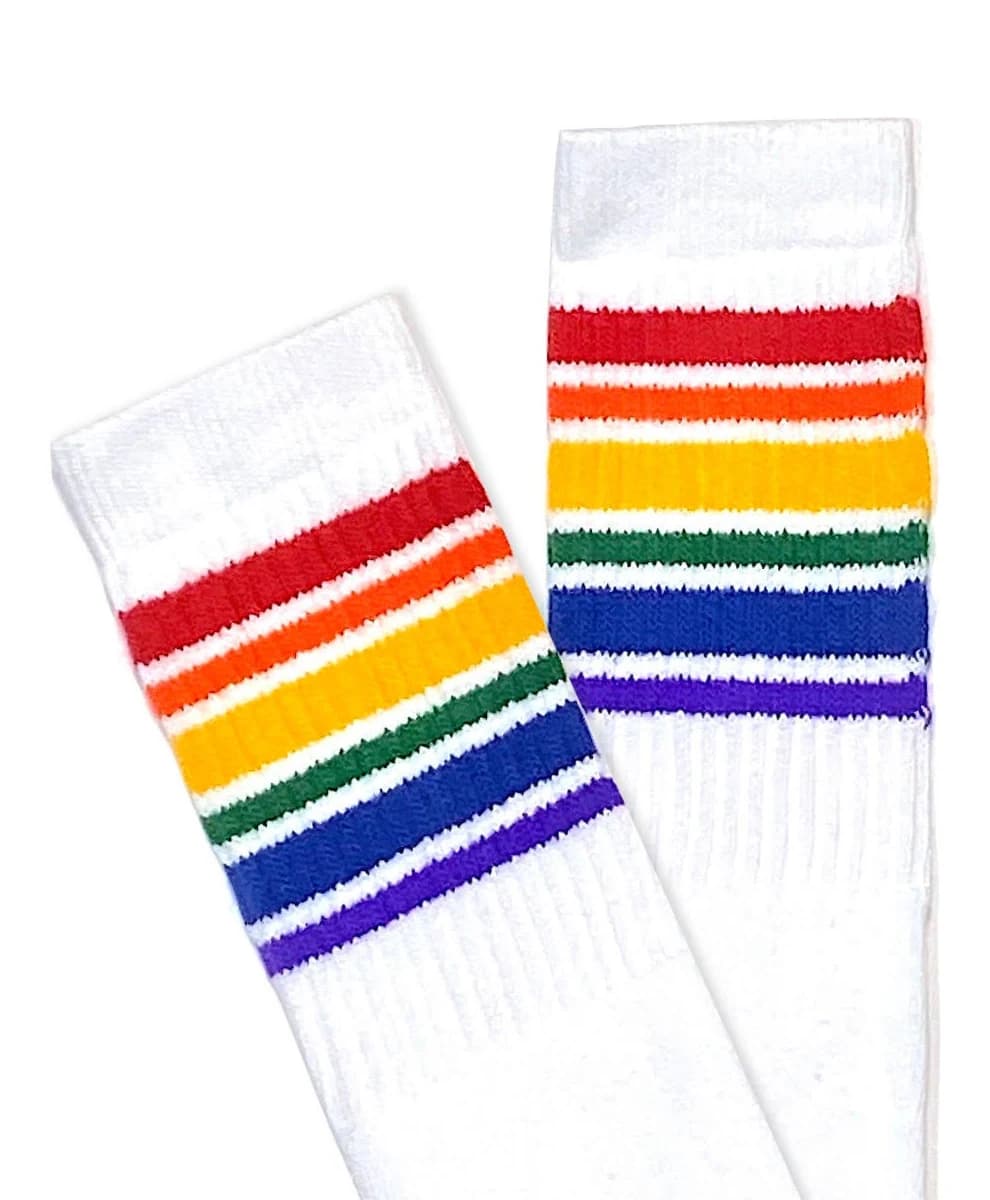 Knee High Rainbow Stripe Tube Socks