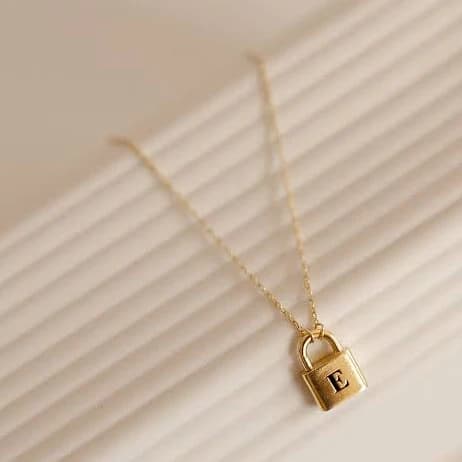 Caitlyn Minimalist Sterling Silver Padlock Necklace