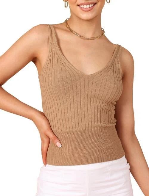Petal & Pup Women's Gemma V-Neck Rib Sweater Tank