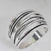 925 Sterling Silver Woven Pattern Stamped Ring