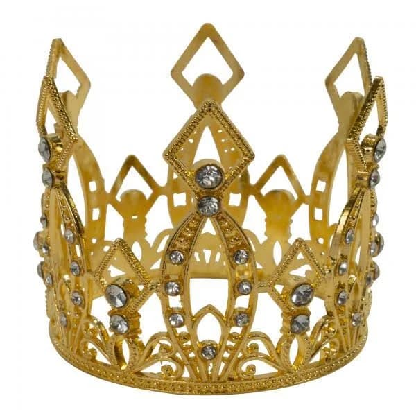 Metal Royal Crown With Silver & Gold Rhinestones, Gold | Event Decor Direct