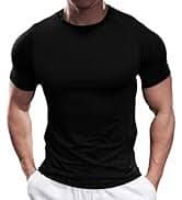 Amazon.com: Fioboc Mens Shirts Short Sleeve Compression Shirts Slim Fit Quick Dry Raglan Sleeve Bodybuilding Gym Tee Neck Tee Tops Black S : Clothing, Shoes & Jewelry