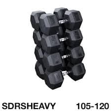 Premium Rubber Coated Hex Dumbbell Set for Strength Training and Home Gym - 105-120 lb. Rubber Coat Dumbbell Set : Target