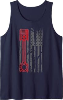 Drag Racer Pistons Patriotic American Flag Drag Racing Tank Top