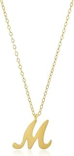 10k Solid White or Yellow Gold Dainty Script Initial Extendable Necklace, 16+2 inches