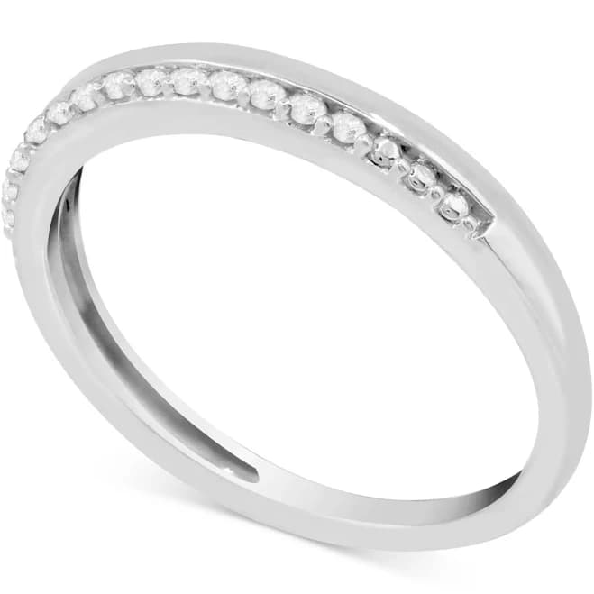 Diamond Stacking Band (1/10 ct. t.w.) in Sterling Silver - Sterling Silver