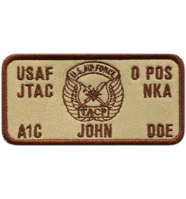 Kel-Lac Velcroed Flight Suit Name Badge - Tacp + Jtac Desert Size OS
