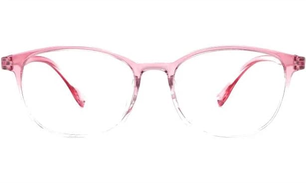 Mouqy Eyewear Playful Rectangle Transparent Pink Eyeglasses