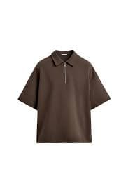 INTERLOCK ZIP POLO SHIRT - Chocolate | ZARA United States