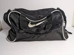 Nike Sports Duffle Gym Bag, White & Black, White Swoosh Good Condition