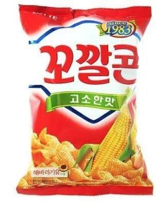 Lotte Original Kko Kkal Corn Chips 2.72oz (12 Pack) 2 Pack