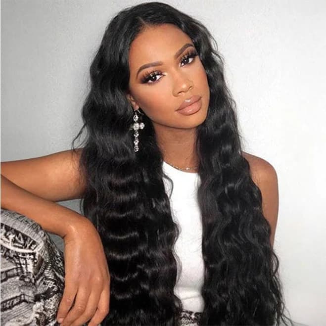 Hermosa 13x4 Human Hair Lace Front Loose Wig