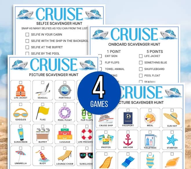 Cruise Scavenger Hunts, Cruise Games, Cruise Ship Games, Cruise Vacation Games, Family Cruise Games, Cruise Games Printable, Cruise Activity