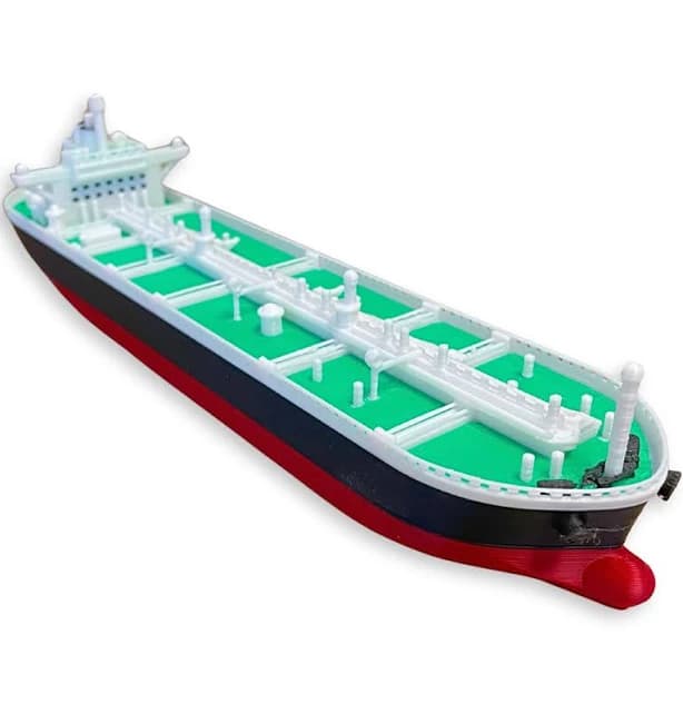 Modern Oil Tanker Ship Model - 12 Inch Commercial Vessel Replica