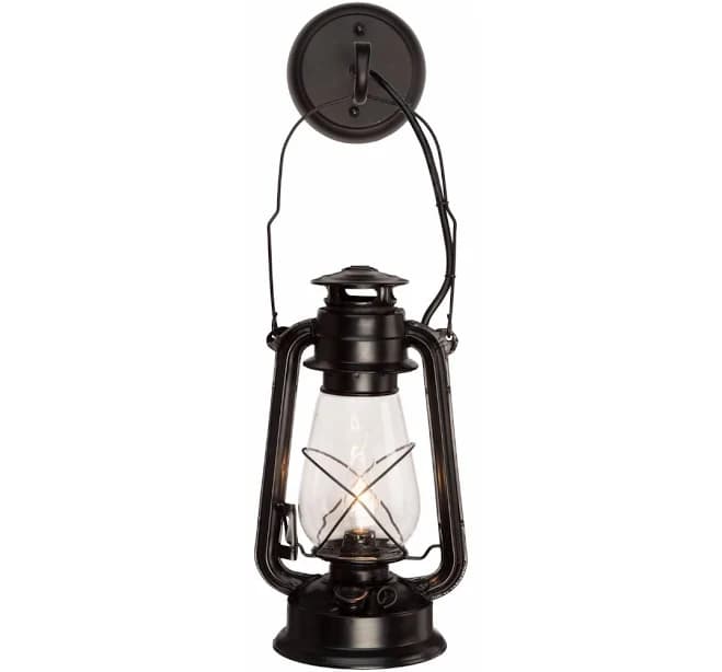Large Black Lantern Wall Sconce