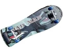Vintage Mad Man Skateboard Complete Deck with Blue Wheels