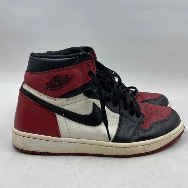 Nike Air Jordan 1 Retro High Og Bred Toe Red Black White Leather