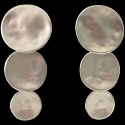Triple Disc Drop Earrings