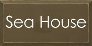 Sea House (Script)|Summer Wood Signs | Sawdust City Wood Signs