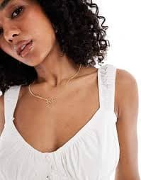 Miss Selfridge milkmaid top with button detail | ASOS