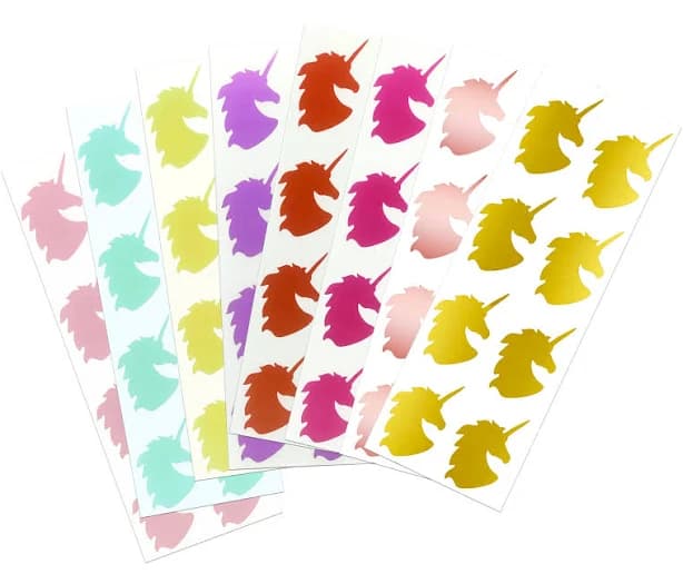 Royal Green Fun Unicorn Stickers