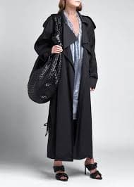 Bottega Veneta Compact Cotton Oversize Trench Coat In Black - 55% Off | Editorialist