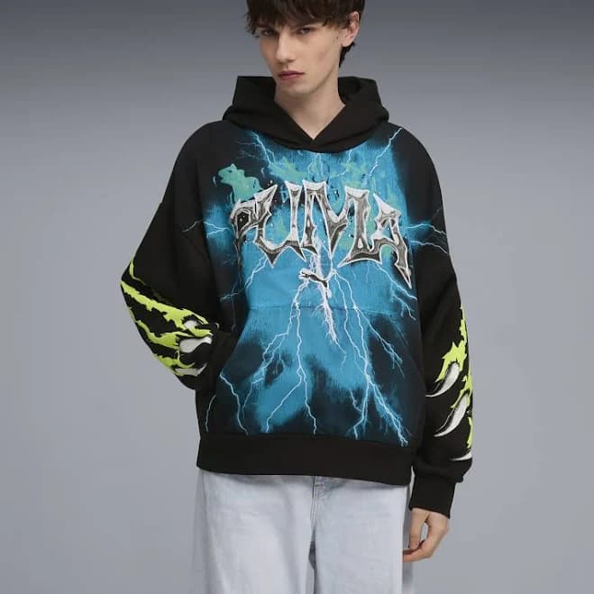 PUMA Men's House of Graphics Vintage Cat Boxy Hoodie