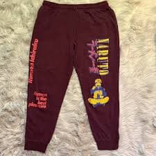 Burgundy Naruto graphic sweatpants. Size XXL. Good... | Depop