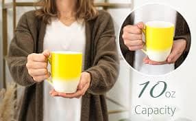 Amazon.com: Elanze Designs Yellow White Two Toned Ombre Matte 12 ounce Ceramic Stoneware Coffee Cup Mugs Set of 4 : Home & Kitchen