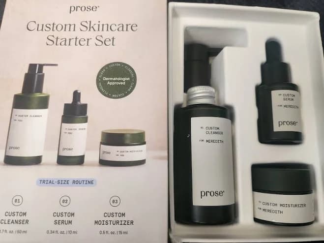 Prose Custom Skin Care Set Cleanser Serum Moisturizer Full Size In Box