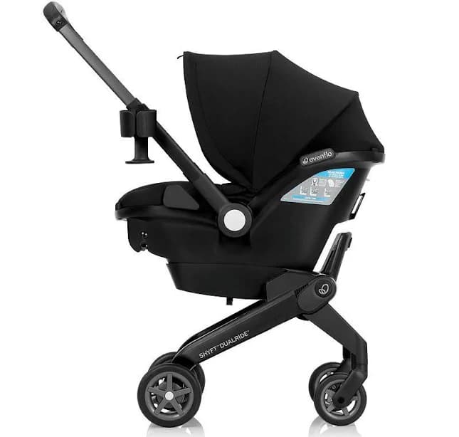 Evenflo Shyft DualRide Infant Car Seat and Stroller Combo Carryall Storage